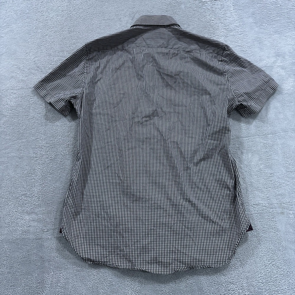 Moschino 30 years Button Shirt Short Sleeve Men 39 15 1/2 Preppy Luxury Black - Picture 6 of 7